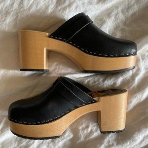 Swedish Hasbeens Laila Platform Clog in Black